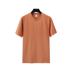 เสื้อยืดคอกลมแขนสั้นผู้ชายผ้าฝ้าย 100% สีทูโทน สกรีนโลโก้ด้านหน้าตามแบบ OEM ระบายอากาศได้ดี แห้งเร็ว เหมาะสำหรับออกกำลังกาย - Product Image 2