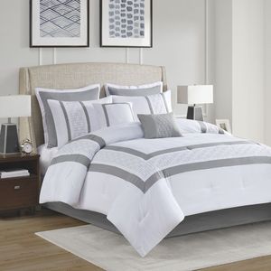 Set di biancheria da letto Premium ricamata in 8 pezzi per il massimo Comfort - Product Image 1