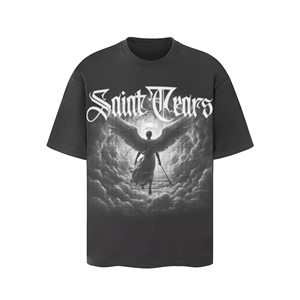 เสื้อยืดโอเวอร์ไซส์คุณภาพสูงสำหรับผู้ชาย พิมพ์ลายกราฟิกสไตล์วินเทจ กอธิค เท่ๆ สตรีทแวร์ ผ้าฝ้าย 100% ทรงไหล่ตก - Product Image 5
