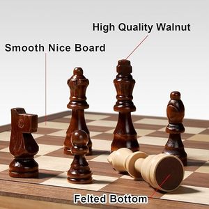 High-quality Eco-Friendly Luxury Wooden Chess Board Set with Magnetic Storage - Product Image 5