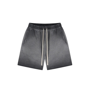 Men's Green Cotton Bermuda Shorts Elastic Waist Drawstring Casual Solid Color Summer Wear - Product Image 2