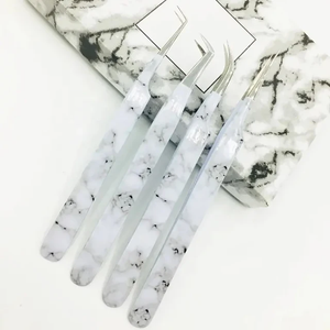 Pince à épiler en acier inoxydable à pointe lisse avec logo personnalisé gratuit, outils de coiffage des cils à 90 degrés pour volume, marque privée, pour la beauté - Product Image 6