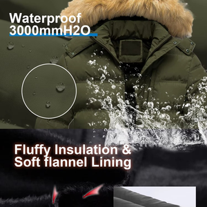 Chaqueta Acolchada para Hombre, Estilo Nuevo, Transpirable, Tallas Grandes, Capucha con Peluche, Cierre de Cremallera, Mangas Completas, Diseño de Burbujas, Dos Colores, Económica, para Invierno - Product Image 6