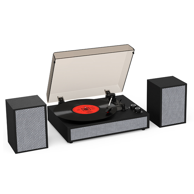 Vinyl Turntable Record Player With 2 Extra in Stereo Speakers Bluetooth Turntable Speaker