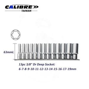 Juego de Llaves de Tubo Profundas Métricas de 6 Puntas, 13 Piezas, 6-19 mm, Calibre 3/8'', TAIWAN - Product Image 2