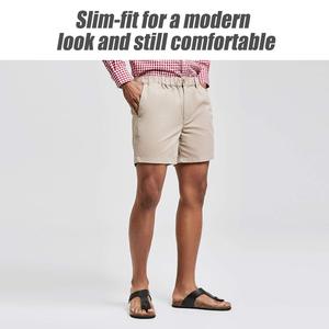 Men's Solid Color Polyester/Cotton Canvas <b>Cargo</b> Bermuda Shorts Elastic Waist Drawstring Closure Casual Mid Rise Breathable - Product Image 3