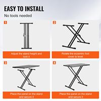 Support de table DJ portable 32'' x 20'', léger, pour ordinateur portable et contrôleur, hauteur réglable, système d'équipement de scène DJ portable