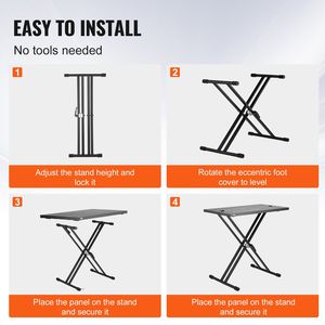 Portable 32\" X 20\" DJ Table <b>Stand</b> Lightweight Laptop <b>Controller</b> Desk Adjustable Height Portable DJ Stage Equipment System - Product Image 4