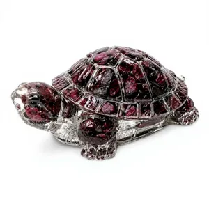 Figurine Tortue en Résine Garnet Orgonite Faite à la Main, 2,7 Pouces, avec Éclats de Pierres Précieuses, Décoration Feng Shui pour la Maison, Cadeau, Vente en Gros - Product Image 2