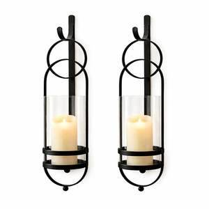 Ensemble de appliques murales lanterne en métal noir rustique avec panneau arrière en bois, style ferme, construction robuste, décoration intérieure chaleureuse - Product Image 4