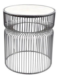 Mesa de Centro Moderna de Alta Calidad con Cubierta de Aluminio y Diseño de Alambre Metálico para Sala de Estar, Oficina o Comedor IHA IHAT111 - Product Image 5