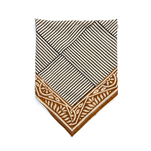Ethnic Print Cotton Square Scarf Boho <b>Women</b> All Seasons Headwrap <b>Bandana</b> Striped Hair Accessory - Product Image 3