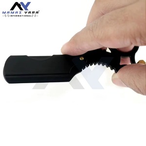 Rasoir professionnel en acier inoxydable à lame pivotante pour hommes, design anneau de doigt, pour toilettage de précision de la barbe, lame droite simple - Product Image 2