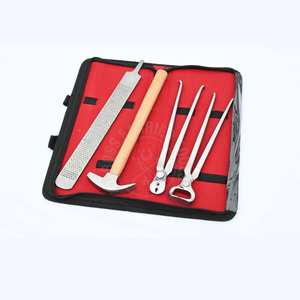Kit d'outils de fermeur robuste en mallette de transport avec coupe-ongles aiguisé, marteau de fermeur, tire-clous et râpe double face - Product Image 1