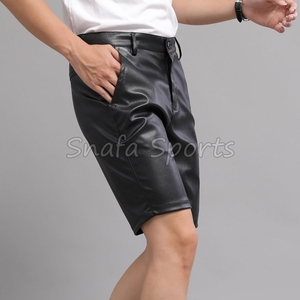 กางเกงขาสั้นหนังผู้ชายแบบใหม่ สไตล์ลำลอง คลาสสิก สำหรับออกกำลังกาย วิ่ง หรือใส่ลำลอง มีเชือกผูกเอว เหมาะสำหรับฤดูร้อน มีจำหน่ายแล้ว - Product Image 3