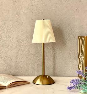 Minimalist Brass Table Lamp With White Paper Empire Shade E27 LED 2700K Warm <b>Light</b> For Bedroom Decorative <b>Lighting</b> - Product Image 4