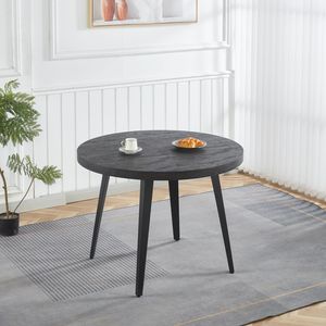 Tavolo da Pranzo con Gambe in Metallo Estensibili e Piano in MDF, per Uso Caffetteria o Ufficio, Disponibile in Colore Nero nelle Misure 100/140/180x100x75cm - Product Image 2
