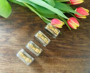 Vintage Goldtone <b>Bow</b> Napkin Rings Set of 4 German Metal Napkin <b>Holders</b> Mid Century Dining Table Decor - Product Image 3
