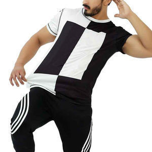 T-shirt pour homme en tissu confortable fabriqué en usine avec style personnalisé / T-shirts décontractés pour homme en microfibre de haute qualité à manches courtes personnalisés - Product Image 4