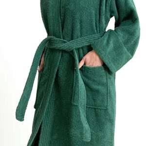 Bata de lujo para mujer con cuello chal, suave, cómoda, absorbente, mezcla de algodón, para estar en casa, spa u hotel - Product Image 6