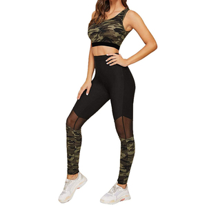 Conjunto de Yoga Más Vendido, Calidad Premium, Negro y Gris, 2 Piezas, Leggings de Yoga de Cintura Alta con Control de Abdomen, Malla Elástica en Cuatro Direcciones, Acolchados - Product Image 3