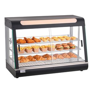 Espositore Riscaldato Commerciale a 3 Livelli con Luce LED 1400W, Vano Superiore, Ripiani Regolabili, Controllo Manuale della Temperatura 86-185°F - Product Image 1