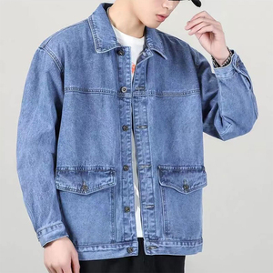 Fashion Denim Jacket Men's Slim Fit Causal Teens <b>Boys</b> Denim Jeans Jackets and Coats Denim Fur Jacket for Men - Product Image 6