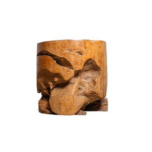 ARTERRA Luxury Handcrafted Teak Root Cylinder <b>Stool</b>-Rustic Design for Warehouse Hotel & Apartment Living Spaces - Product Image 1