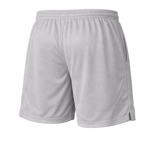 Pantalones Cortos Deportivos de Malla de Poliéster Gris para Hombre, Cintura Elástica con Cordón, Ropa Deportiva Ligera, Producción en Masa - Product Image 4