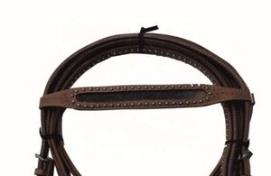 Tête de bêteau western personnalisée avec rênes, en cuir DD de bonne qualité, décorations en métal argenté et laiton. - Product Image 4