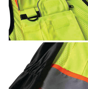 Chaleco Amarillo de Alta Visibilidad para Hombre, Impermeable, Transpirable, con Bolsillo Desmontable, para Guardias de Seguridad, Construcción Industrial - Product Image 4