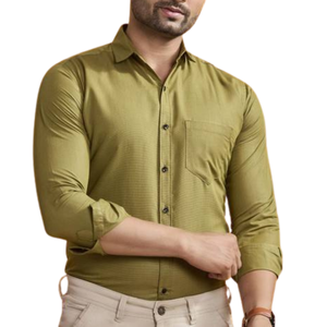 Chemise habillée homme à manches longues infroissable, sans repassage, séchage rapide, collection printemps, 95% polyester, fabricant OEM - Product Image 6