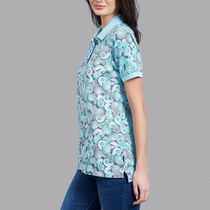 เสื้อโปโลดีไซน์ทันสมัยแบบซับลิเมชั่นสำหรับผู้หญิง ปี 2025 ดีไซน์ล่าสุด แขนสั้น เสื้อโปโลซับลิเมชั่นสำหรับสุภาพสตรี - Product Image 3