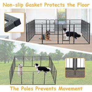 Box per animali domestici portatile da esterno per cani grandi/medi/piccoli 40 \ "stenella per cani altezza penna per esercizio per martelli finitura 16 pannelli cane - Product Image 5