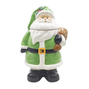 Taza de Cerámica Verde de Santa Claus con Tapa, Taza Navideña de Dibujos Animados, Recipiente para Bebidas Hecho a Mano - Product Image 5
