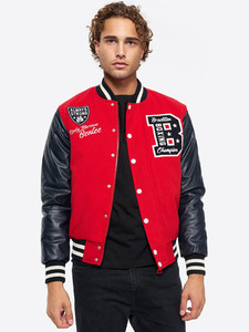 Chaqueta Universitaria Varsity 100% Lana, Chaqueta de Béisbol Varsity Bordada, Ligera, Profesional, para Hombre - Product Image 2