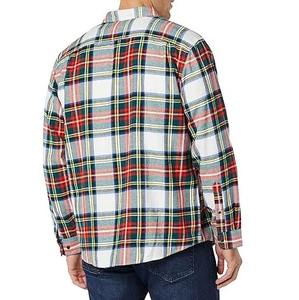 Men's <b>Plaid</b> Flannel <b>Shirt</b> Full Sleeve Casual Turn-down Collar 100% Cotton Spring Breathable Single Button Closure 140g <b>Shirts</b> - Product Image 5
