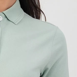 Polo de Mujer de Manga Corta, Mezcla de Algodón Suave, Transpirable, Cómodo, con Cuello, Cierre de Botones, Estilo Casual de Verano - Product Image 4