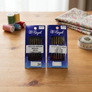 ND0064 Tapestry Needles | Royal Gold Eye Tapestry Needles Size 24 0.76mm x 37mm Hand <b>Sewing</b> Needle <b>Set</b> - Product Image 6