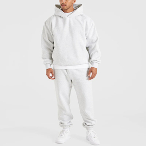 Sudadera con Capucha de Forro Polar para Hombre, Color Gris Claro, Logotipo Personalizado en la Parte Delantera, Suave y Cómoda, Corte Holgado - Product Image 3