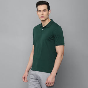 Polo Verde para Hombre con Pantalones Grises, Uniforme de Golf Premium, Atuendo Casual, Transpirable, de Algodón Tejido, Manga Corta, Color Sólido - Product Image 5