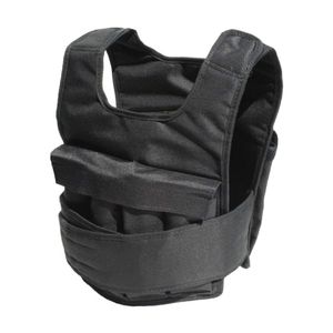 Gilet lesté noir rembourré en tissu Oxford avec sangles latérales renforcées et poches pour charges lourdes – Équipement d'exercice de force et de musculation - Product Image 1