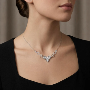Collar con Colgante de Diamante Geométrico, Chapado en Oro Rosa, Cadena de Serpiente de Acero Inoxidable, Joyería Clásica para Mujer para Uso Diario - Product Image 4