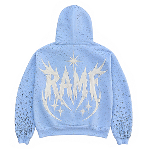 Sudadera con capucha y cremallera de lujo con pedrería blanca, unisex, estilo oversize, de forro polar, con brillo completo, estilo Y2K, ropa urbana. - Product Image 2