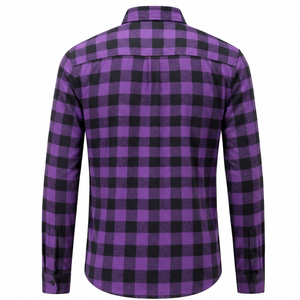 Camisa de Franela 100% Algodón para Hombre, Estilo Clásico a Cuadros, Botones de Cuerno, Transpirable, Ecológica, de Secado Rápido, Manga Larga, Estilo Casual Urbano - Product Image 2