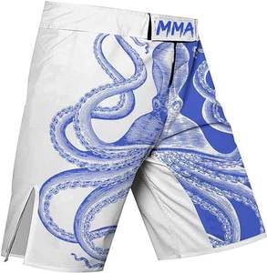 Custom Mens MMA Shorts Kickboxing <b>Grappling</b> Floral Embroidered MMA Shorts Gym Wear Compression Fit High Waist Fight Shorts Train - Product Image 1
