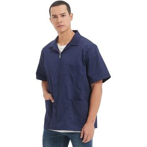 2025 <b>Men's</b> Zip Front Short-Sleeve Workshirt Zippered <b>Utility</b> <b>Jacket</b> for <b>Men</b> - Product Image 1