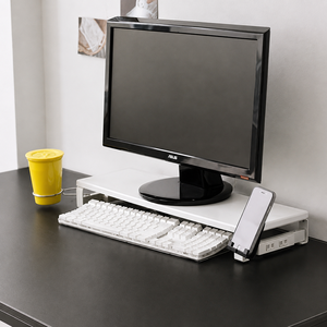 Soporte Elevador de Monitor Moderno Negro Estándar Global Orbit GO-2286 con Hub USB y Escritorio de Vidrio para Computadora, Hecho en Taiwán - Product Image 1