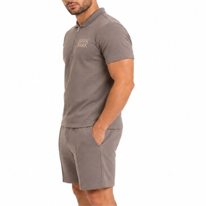 Men Polo Shirt Shorts <b>Set</b> Custom Short Sleeve Casual Sports <b>Set</b> Casual Activewear Breathable Fit Luxury Style Everyday Comfort - Product Image 3
