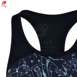 Sujetador deportivo liso al por mayor para personalización de marca, de alta calidad, mezcla de nailon y elastano, para entrenamiento. - Product Image 5